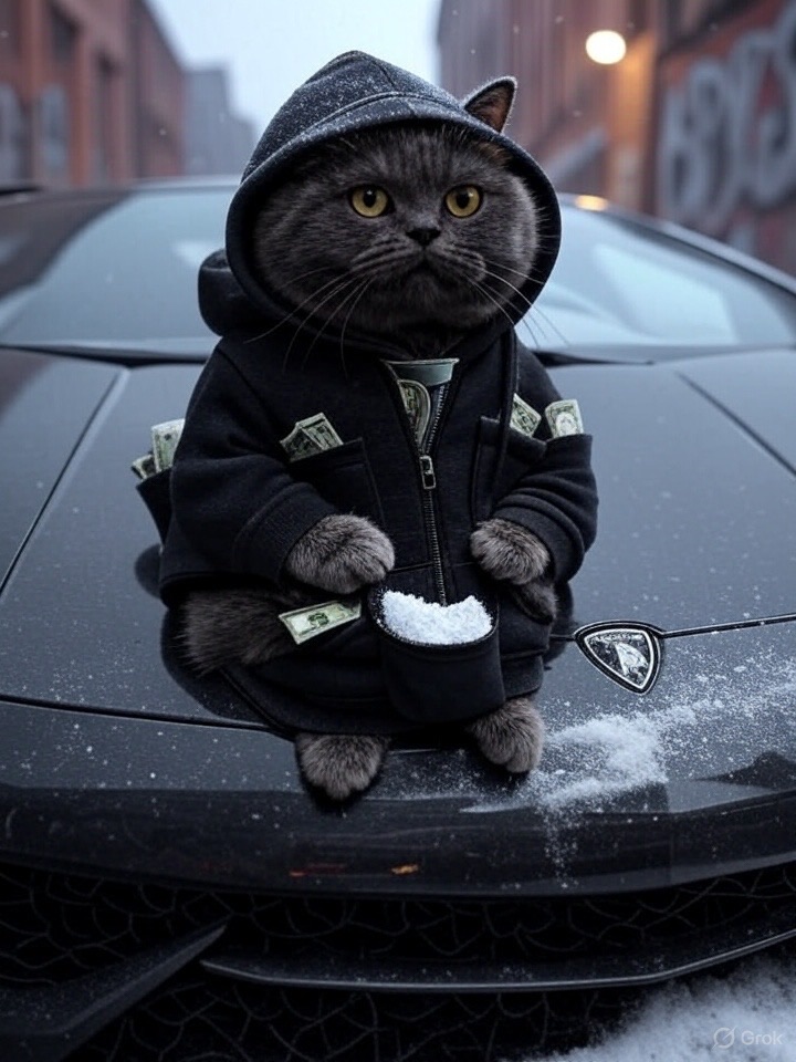 Lambo Hustle Hood Cat